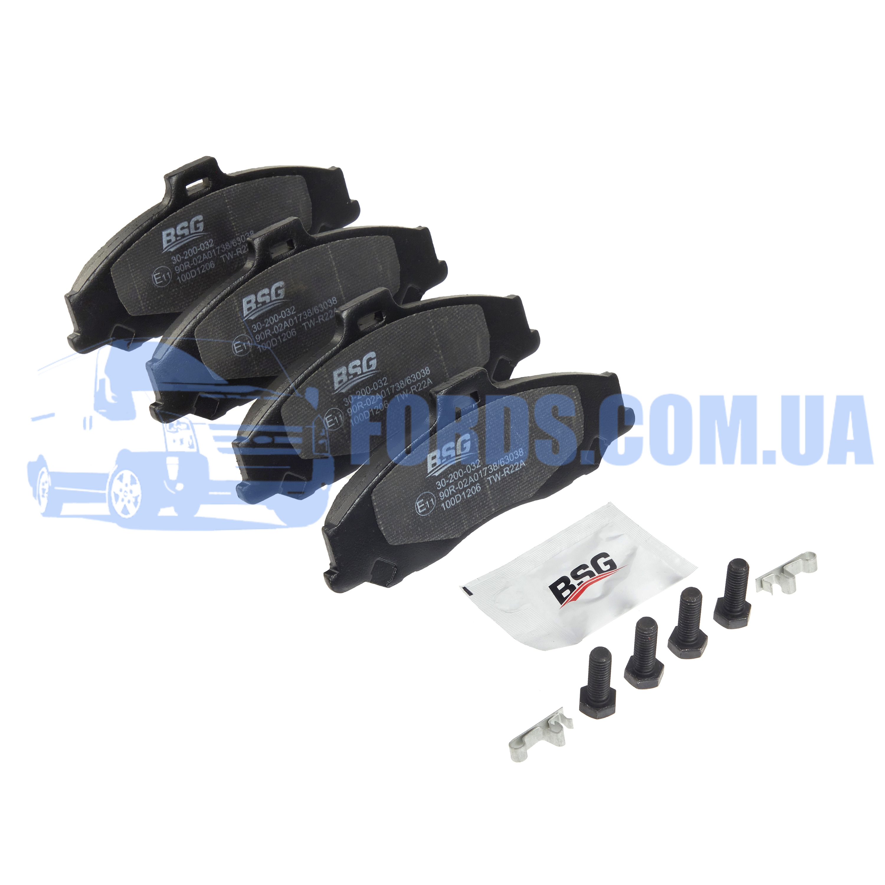 Ford 4509599.Колодки тормозные передние FORD RANGER 1998-2012 BSG
