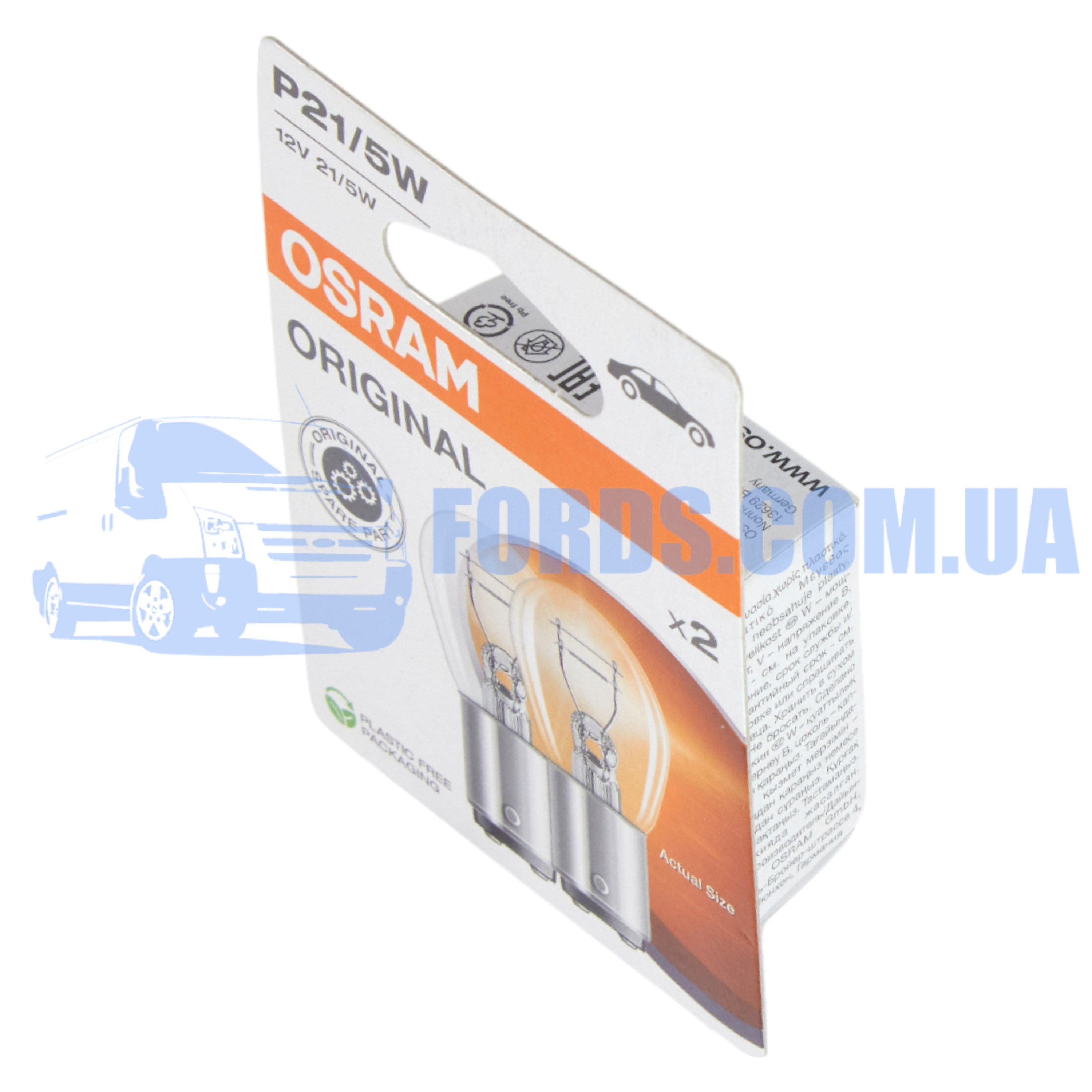 Ford 2080253.Автолампа P21/5W (12В 21/5Вт BAY15D 2ШТ) OSRAM
