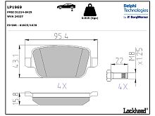 6G912M008GF Колодки тормозные задние FORD MONDEO/FOCUS/KUGA 2007-2014 DELPHI