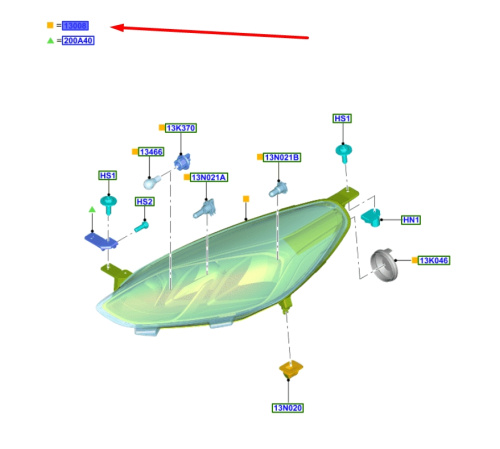 2549186 Фара левая FORD FIESTA 2017- ORIGINAL