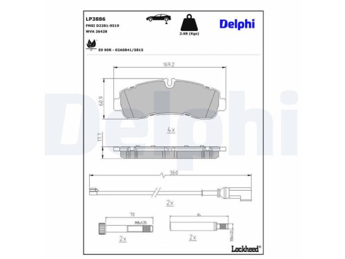 2480688 Колодки тормозные задние FORD TRANSIT 2019- DELPHI